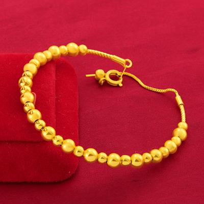 China Wholesale High Quality Design Fashion Jewelry 24k Latest Real Gold Vacuum Plated Beaded Charm Bracelet for sale