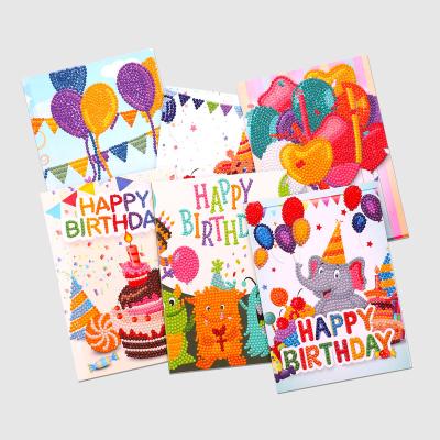 China XYL-017 6Pcs Handmade Modem Birthday Cards Diamond Painting Kits By Numbers,Nice Birthday Gift,DIY for sale