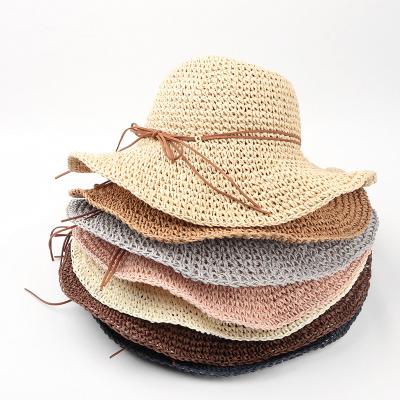 China Wholesale Eco-friendly Raw Material Braid Sun Shade Bucket Covers Brim Folding Wide Raffia Straw Beach Hats for sale