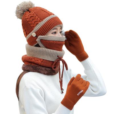 China COMMON Infinity Scarf Hat Glove Set Custom High Quality Fleece Striped Winter Hats Pom Beanie Hats Touch Screen Gloves Scarves for sale