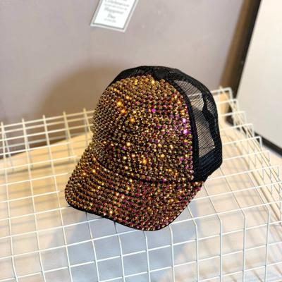 China Luxury Summer Sun Sports Hats Spring Back Bling Diamond Cap Swag Girl Snap Baseball Cap Kids JOINT Rhinestone Hats for sale