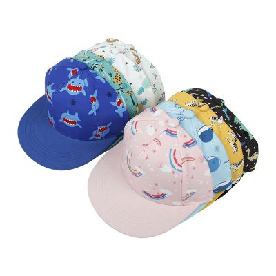 China COMMON 1-8 Years Cute Cartoon Rainbow Dinosaur Animal Summer Hip Hop Shark Caps Kids Cotton Gorras Trucker Hats For Boys And Girl for sale