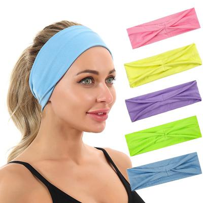 China Comfy Women Headband Tie Hair Bands Girls Sports Yoga Headband Soft Thin Elastic Soft Twisted Turban Headwrap Hair Accessories for sale