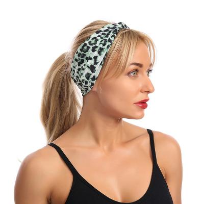 China Comfortable Wholesale Stretch Sports Leopard Print Running Hair Bands Designer Headband Yoga Headband for sale