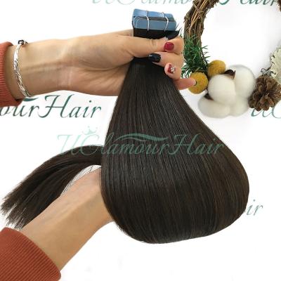 China Soft And Shine Appearance Natural Raw Indian Remy Hair High Density Tape In Hair Extension for sale