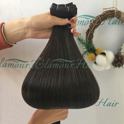 China New Natural Looking Salon Quality Closure Hair Double Drawn To Machine Hair Weft Extensions for sale