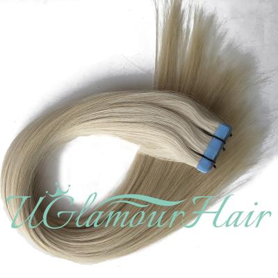 China Salon Natural Double Ended Look Human Remy Injected Injected Skin Weft Tape In Hair 100% Hair Extensions for sale