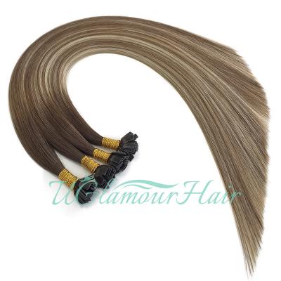 China Natural Looking Hair Bulk Free Sample Professional Weave Bundles Russian Hair Extensions Natural Mini Flat Tip Weaves for sale