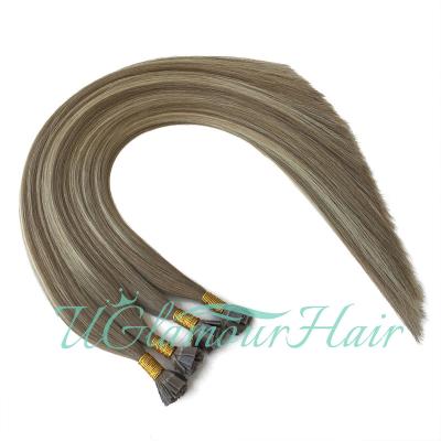 China Real Virgin Hair Natural Hot Drawn Raw Double Ended Human Hair Flat Tip Remy Hair Extensions Flat Tip Hair Extension for sale