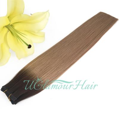 China 100% Natural Hot Selling Virgin Hair Extensions Seamless Weft Flat Appearance Flat Weft Human Hair Double Drawn Invisible for sale