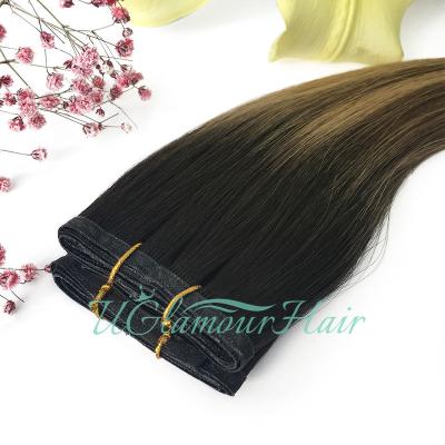 China 100% Natural Appearance Remy Hair Extensions Weft Hair Bundles Natural Hot Sale 100% Virgin Hair Flat Weft Extensions for sale