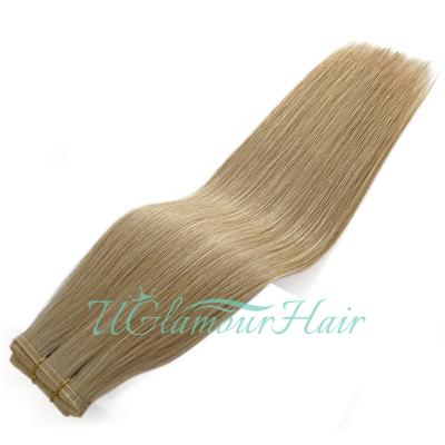 China Natural Looking Nicehair Russian Hair Cuticle Aligned Remy Virgin Double Drawn Flat Hair Weft Extensions for sale