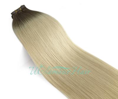 China Natural Looking Nicehair Russian Hair Cuticle Aligned Remy Virgin Double Drawn Flat Hair Weft Extensions for sale