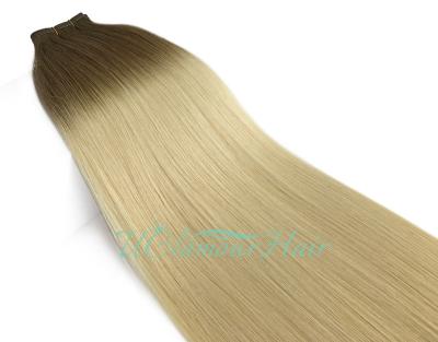 China Natural Looking Nicehair Russian Hair Cuticle Aligned Remy Virgin Double Drawn Flat Hair Weft Extensions for sale