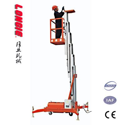 中国 LISJL0.1-4 Single mast vertical push around man lift 販売のため