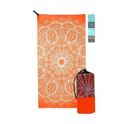 China Sustainable Microfiber Sand Beach Towel Free Printing Custom Beach Towel for sale