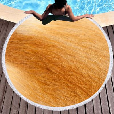 China Fashion Circle Waffle Beach Towel Microfiber Round Beach Towel Viable Hot Selling Custom for sale