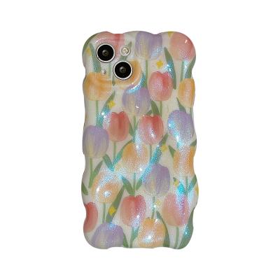 China Tulip Wavy Bubble Soft Case for iphone 14 pro high quality shockproof concave convex max cover device 13 12 11 iphone 14 fashion for sale