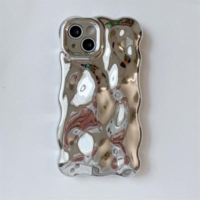 China Fashion Soft Wavy Bubble Silver Case For iphone 14 Pro Max High Quality Concave Convex Cover Device 13 12 11 for sale