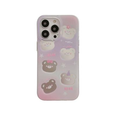 China Waterproof Warm Silver Series Bear Phone Case For IPhone14 plus pro Max Apple 13 12 11 Anti-fall Protective Cover for sale