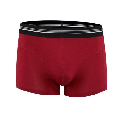 China Good Quality Breathable Boxer Shorts Custom Logo Brands Underwear Breathable Solid Boxer Briefs For Men for sale