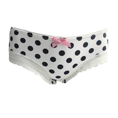 China Women Underwear Dot Printing Lace Leg Lady Panties Breathable Squishy Women for sale