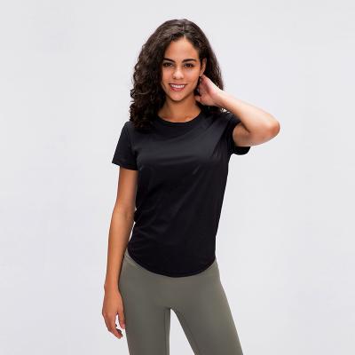 China New Design QUICK-DRY Women's Short Sleeve Workout Clothes Yoga Tops, Quick-Drying Sports Gym T-shirts, Running Shirts for sale