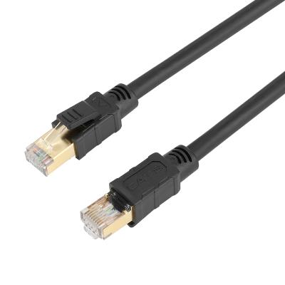 China Free Sample Networking / Computer Patch Cable Cat 8 Ethernet Cable With Gold Plated RJ45 Plug for sale