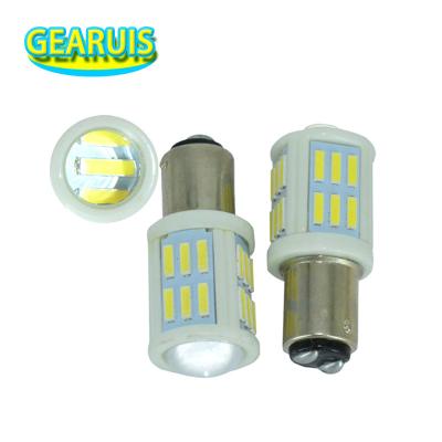 China 1157 Ceramic LED 27 SMD 7020 LED 7014 S25 BAY15D P21W For Car Brake Light Red White for sale