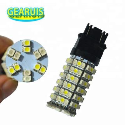 China 12V Super Bright Color 3057 3457 Amber Yellow White Coaster LED Car T25 3157 Dual 120 SMD 1210 3528 Universal DRL Turn Signal Lights for sale