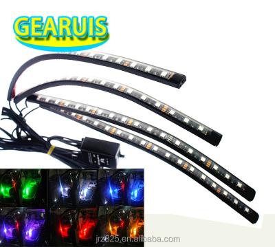 China Music Remote Control 33mm 18 Color SMD 5050 RGB 7 Car Styling Atmosphere Lamp 4 In 1 Interior Car LED Strip Light 33MM RGB LED Light Strip for sale