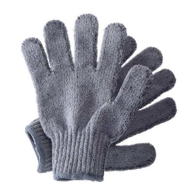 China All Natural Unique Charcoal Shower Body Scrubber Glove Natural Bamboo Fiber Carbonized Bath Bamboo Gloves Exfoliating Gloves for sale