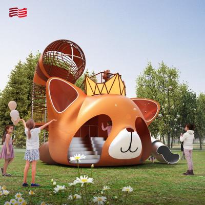 China Stainless Steel Red Panda Style Outdoor Amusement Facilities for Park Square Fun Time for sale