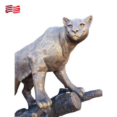 China Hand-forged Bronze Leopard Statue Custom Color for Metal Animal Sculpture in Life-size for sale