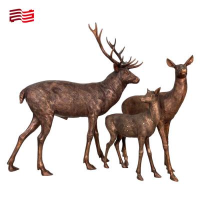 China Europa Característica regional Escultura de venado Sika de bronce para estatuas de animales de metal personalizadas en venta