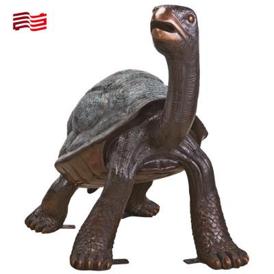 China Metal Art Decoration Life-size Bronze Tortoise Sculpture for Custom Animal Statues for sale