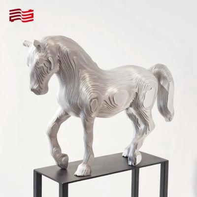 China Custom Metal Animal Statues Large Stainless Steel Horse Sculpture for Art Decoration for sale