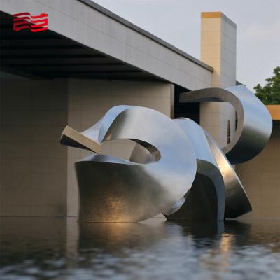 China Modernistic Style Custom Shape Stainless Steel Sculptures for Courtyard Art Ornaments for sale