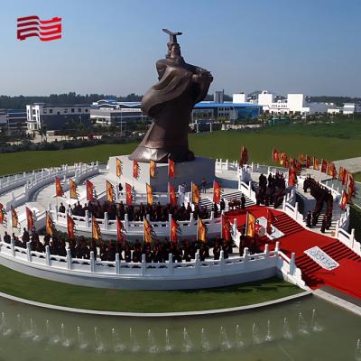 China Escultura de figura gigante de metal Cao Cao Estátua de cobre vermelho Escultura quadrada personalizável à venda