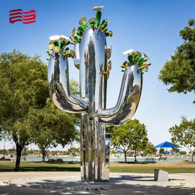 China Lotus outdoor metal sculpture park landscape sculpture square sculpture stainless steel mirror process for sale