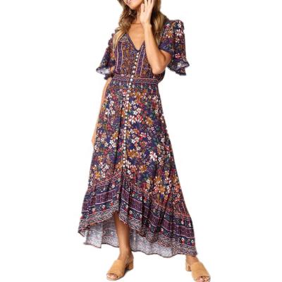 China Breathable Wholesale African Maxi Fashion Dress Print Dresses Women for sale