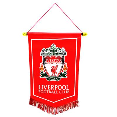 China Health Care Institutes Club Fan Supplies Double Sided Polyester Pentagonal Liverpool Pennant Flag Real Madrid Flag for sale