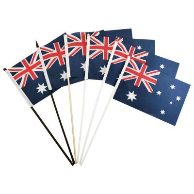 China Custom Made High Quality Polyester Hand Held Australian Health Institutes Flag Waving Country Flag for sale