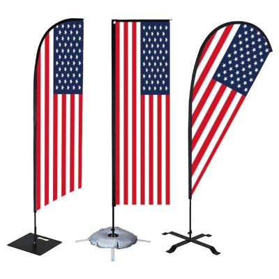 China Custom Cheap American Health Care Institutes USA Beach Flag Advertising Banners Polyester Feather Flag Banners Teardrop Flag for sale