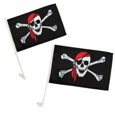 China Institutes Professional Wholesale Polyester Health Care 12x18ft Pirate Car Window Flag Outdoor Pirate Flag for sale