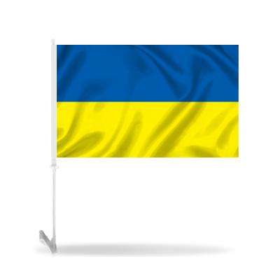 China Healthcare Institute Car Flags Custom Ukrainian Polyester Printing Ukraine USA Friendship Car Flag Promotional Items for sale