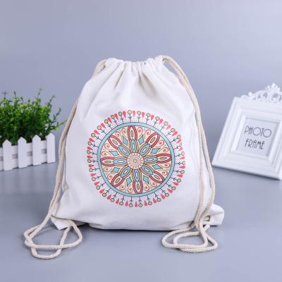 China Designer 2021 Recyclable Style Pattern Drawstring Bags Cotton Drawstring Bags Activity Gift Shopping Bag Customizable Patterns for sale