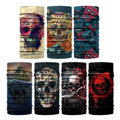 China Multifunctional Popular Tube Sublimation Microfiber Bandana Designer Bandana Mask Skull Printing Seamless Bandana Skull for sale