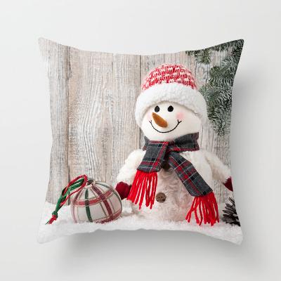 China Simple Nordic Square Christmas Pillow Case Snowman Sofa Chair Cushion Cover for sale