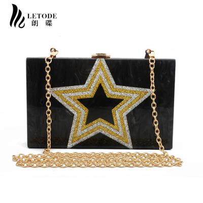 China LETODE Acrylic Women's Handbag Purse Star Shoulder Cross - Body Evening Clutch Bag Wallet Wholesale for sale